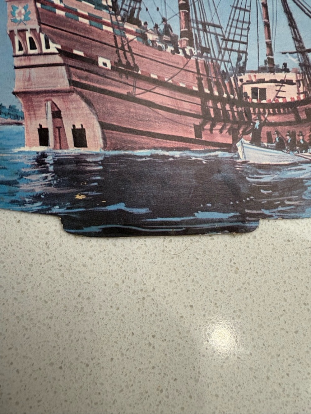 Vintage Die Cut Paperboard Thanksgiving Decorations Pilgrims Mayflower Ship 1977 - Picture 9 of 16
